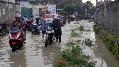 Kali Bekasi Meluap ke Jalan Raya Pisangan Tambun Utara, Begini Kondisinya Pagi Ini