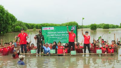 Alfamart Tanam 25 Ribu Bibit Pohon Mangrove Cegah Abrasi di Muaragembong