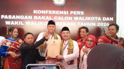 Resmi, Ridho Terdaftar Paslon Wali Kota Bekasi-Wakil Wali Kota Bekasi