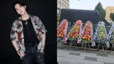 Buntut Kasus DUI, Karangan Bunga Desak Suga Tinggalkan BTS Berjejer di Depan Gedung HYBE