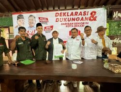 Senior PDIP Banser 98 Deklarasi dan Dukung Heri-Sholihin di Pilkada Kota Bekasi 2024