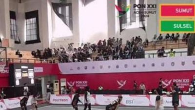 Jendela Venue Basket PON XXI 2024 Terhempas Angin Kencang, Penonton Terluka
