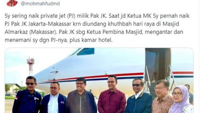 Mahfud MD Akui Beberapa Kali Gunakan Privat Jet, Kaesang Makin Kena Sentil Netizen