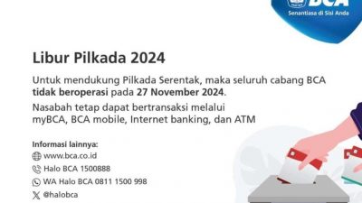 Jadwal Operasional BCA Selama Periode Libur Pilkada 2024
