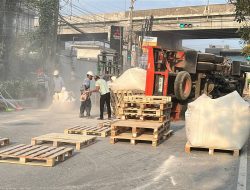 Jalan Cipendawa Rawalumbu “Dibedaki” Bubuk Pemutih Minyak, Ini Sebabnya