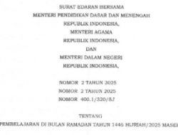 Libur Sekolah Awal Ramadan, Begini Surat Edaran Bersama Tiga Menteri