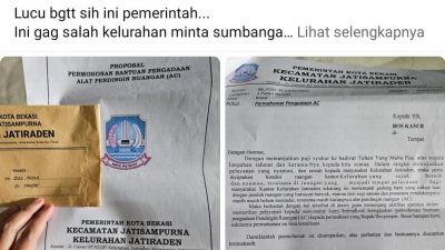 Viral Kelurahan Jatiraden Kota Bekasi Ajukan Proposal Permohonan Bantuan Pengadaan AC ke Bos Kasur