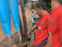 Tiang Kabel Miring di Mustikajaya, Camat Panggil Provider 