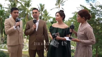 Potret Nagita Slavina Saat Hadiri Pernikahan Luna Maya, Tampil Cantik Pakai Dress Warna Hijau Emerald