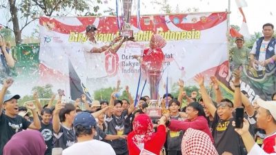 Meriahkan Hari Jadi Kabupaten Bekasi dan HUT RI, Pemdes Serang Gelar Turnamen Sepak Bola