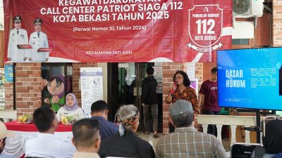Diskominfostandi Kota Bekasi Sosialisasikan Layanan Patriot Siaga 112 di Jatiasih