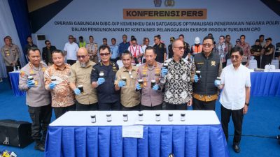 Operasi Gabungan Kemenkeu-Polri Ungkap Pelanggaran Ekspor Produk Turunan CPO