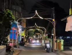 Jalan Masjid Al-Falah Pengasinan Tampil Bercahaya Sambut Ramadan